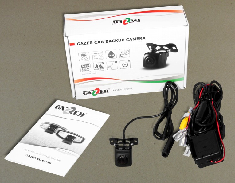 Комплектация камеры заднего вида Gazer CC125
