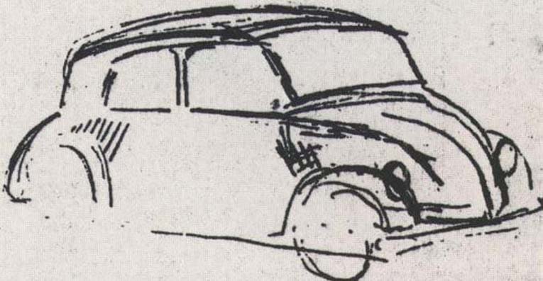 Volkswagen Beetle, эскиз Гитлера