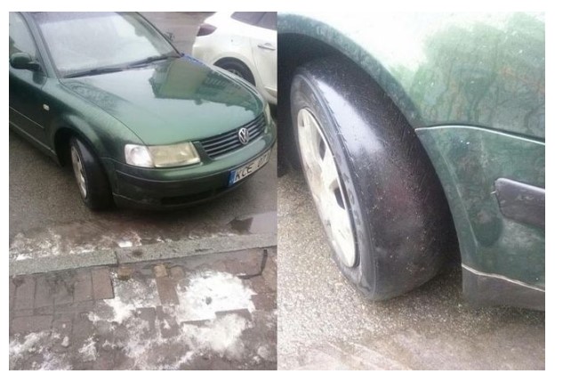 В Сети обсуждают авто на еврономерах с глянцевыми шинами (фото)