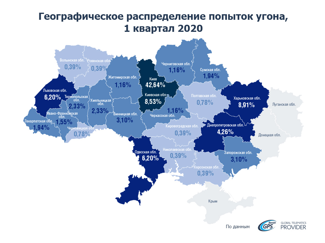 Какие машины в Украине угоняют чаще всего: инфографика