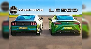 Lexus LC 500 и Ford Mustang Bullit сразились в дрэге (ВИДЕО)