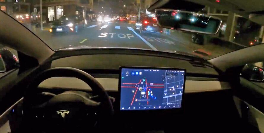 Tesla на автопилоте проехалась по ночному Сан-Франциско (видео)