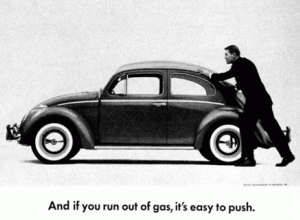 Зато её легко толкать! Как Volkswagen рекламировал «Жука» в 60-х годах